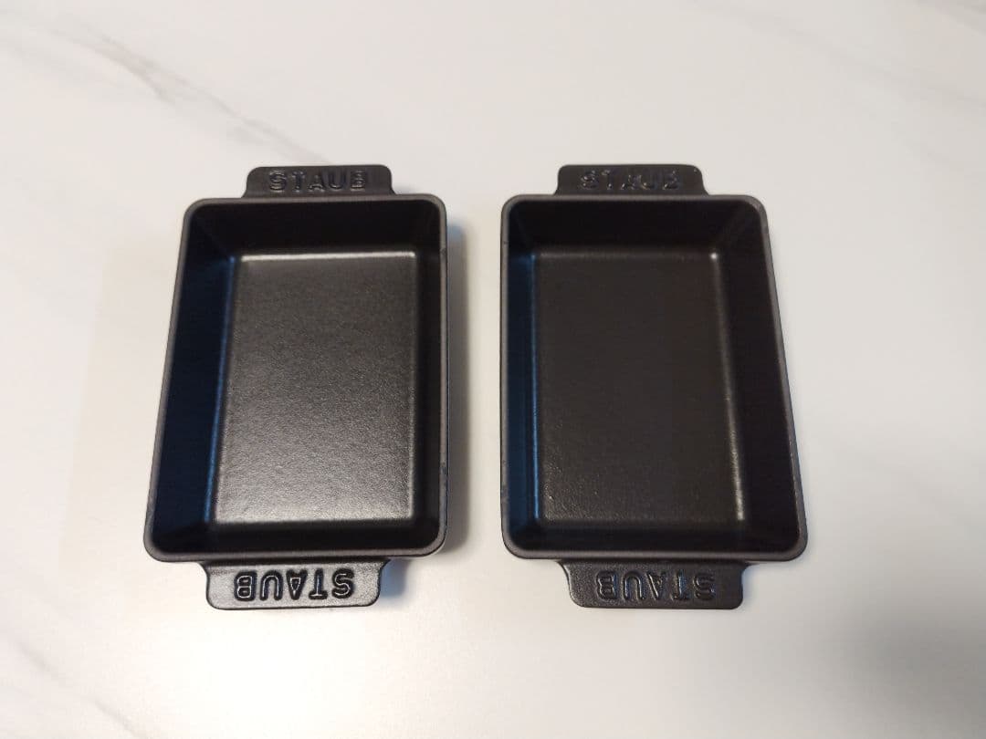 staub ストウブ ミニ レクタンギュラー ディッシュ ブラック 2個セット