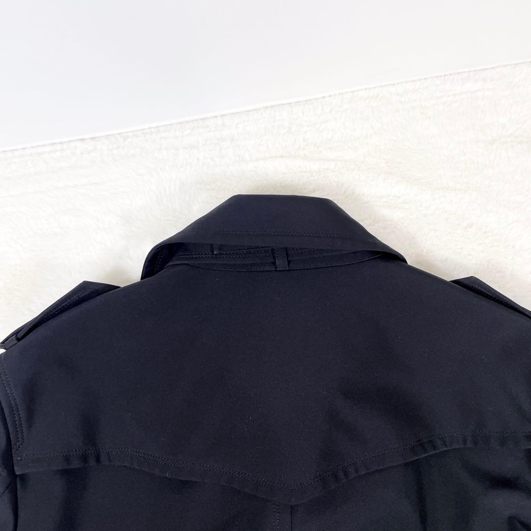 美品 バーバリーブラックレーベル トレンチコート ノバチェック ベルト 黒 L