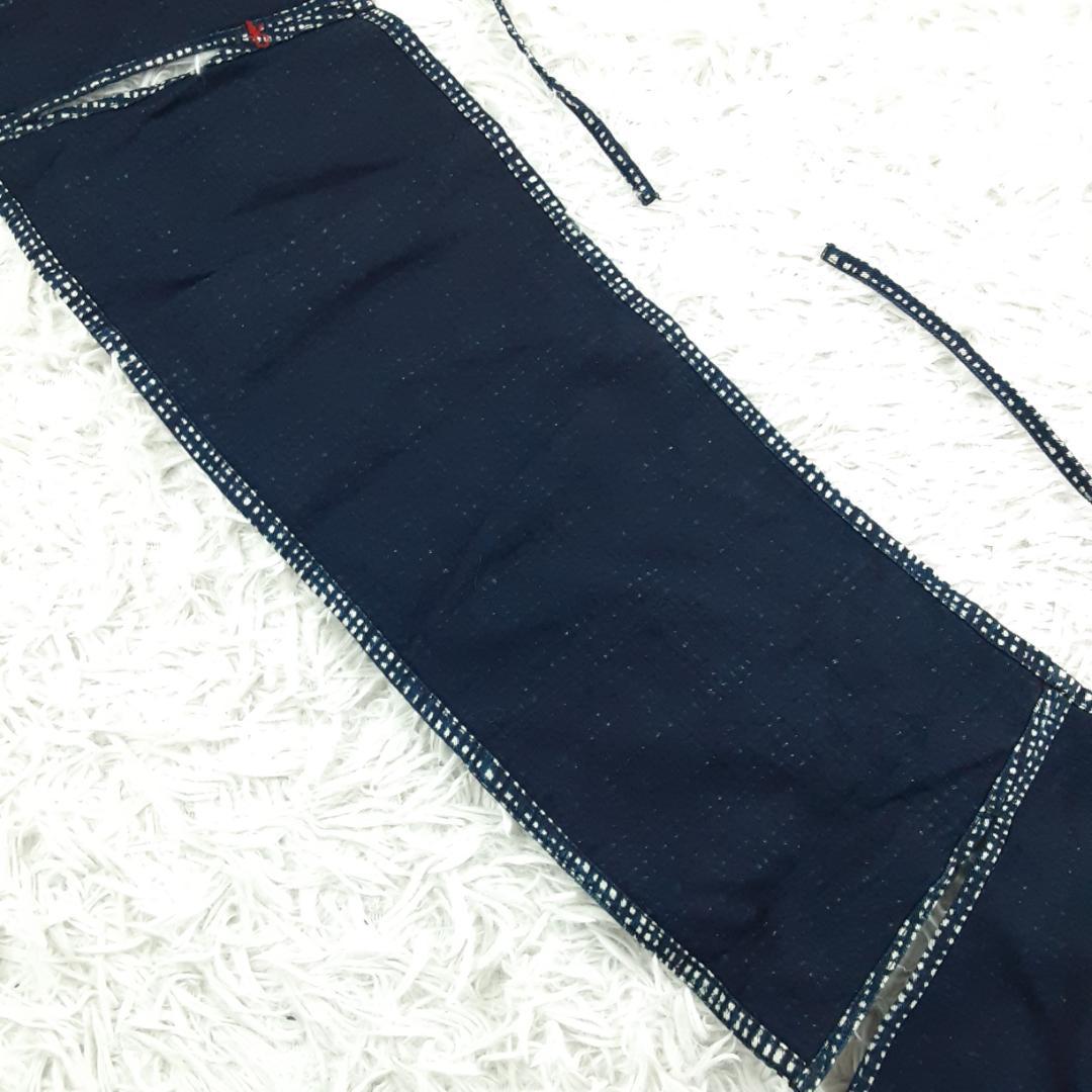 美品◎45rpm 45R 腰巻エプロン デニムエプロン 藍染め 総柄 日本製