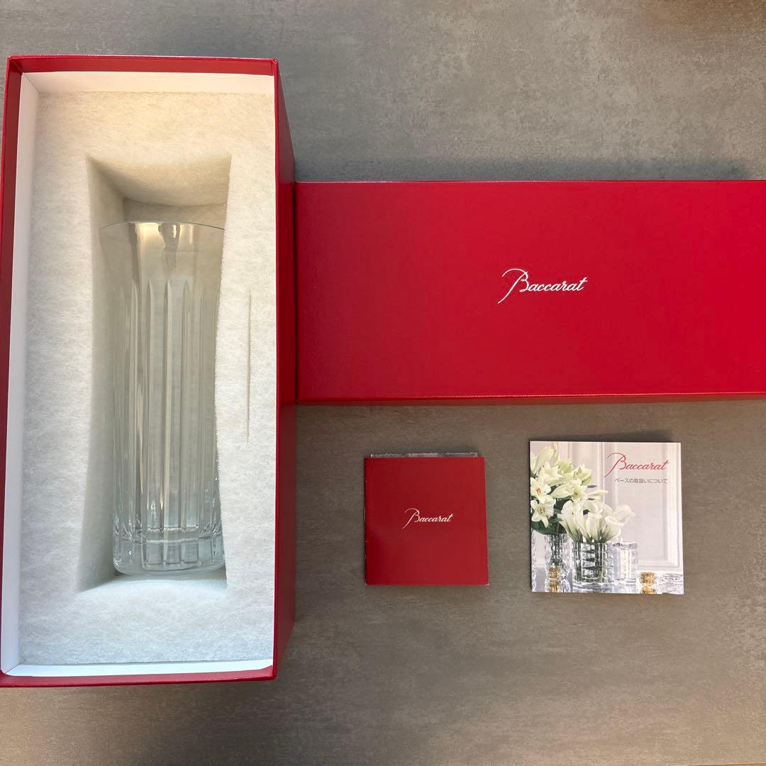 Baccarat クリスタル花瓶 ストライプデザイン