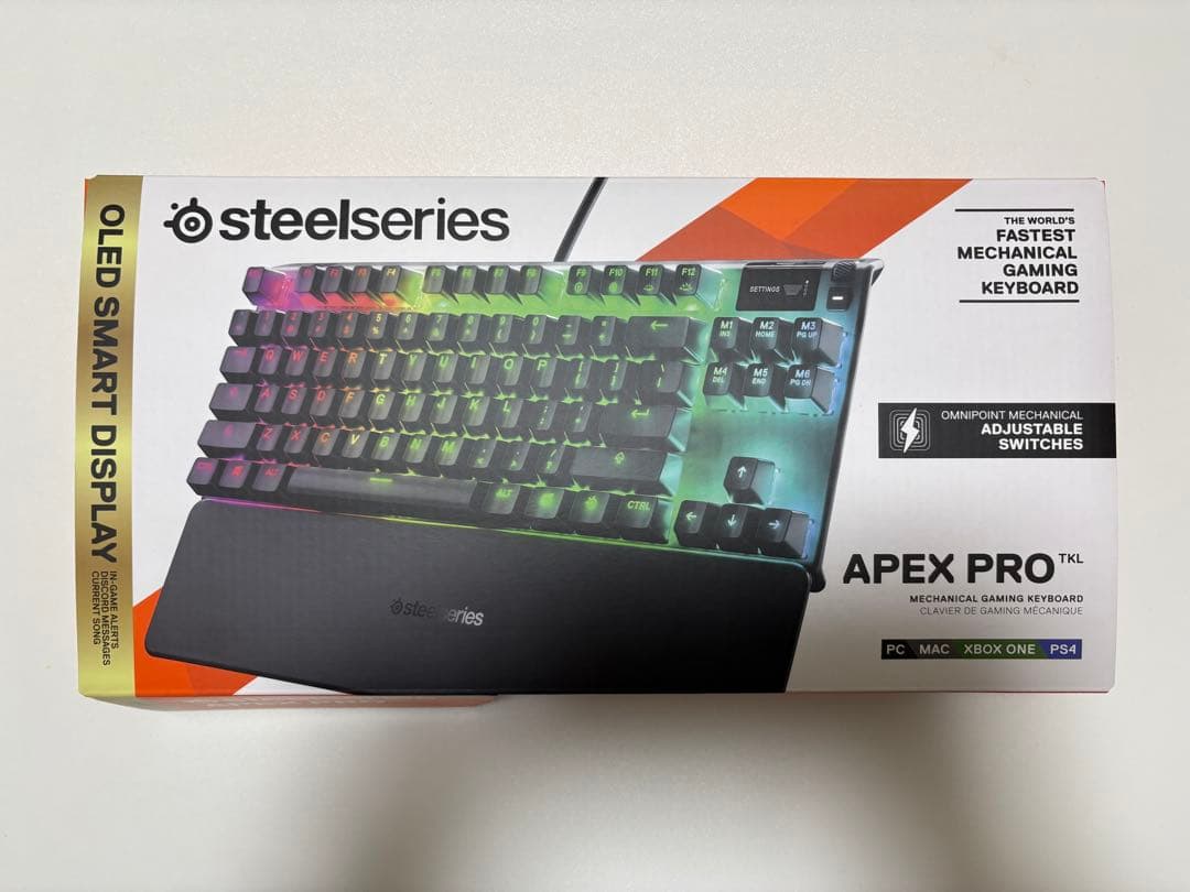 美品SteelSeriesゲーミングキーボード有線 ApexPro英語配列tkl