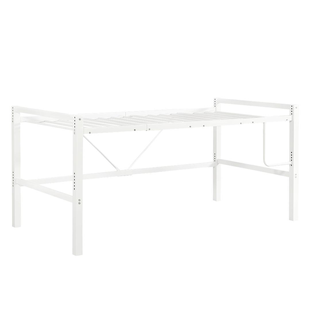 【ホワイト】セミダブル 高さ90cm ロフトベッド パイプベッド 高さ調整可能