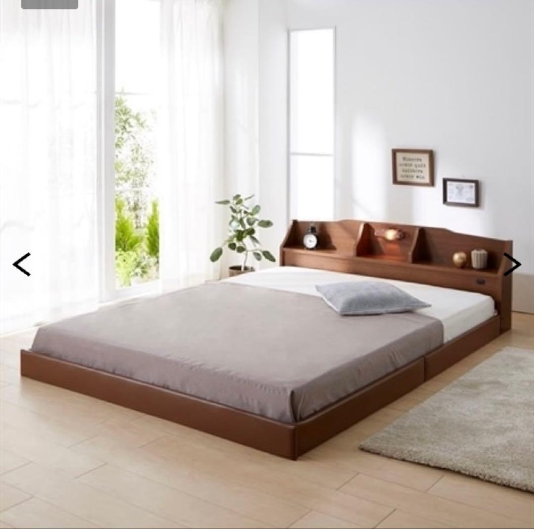 宮照明•コンセント付きダブルベッド