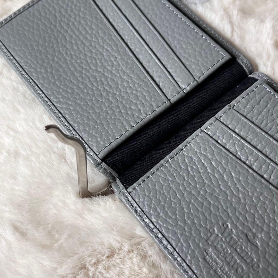 新品◇メンズ ヴィヴィアンウエストウッド 財布 マネークリップ折財布 グレー