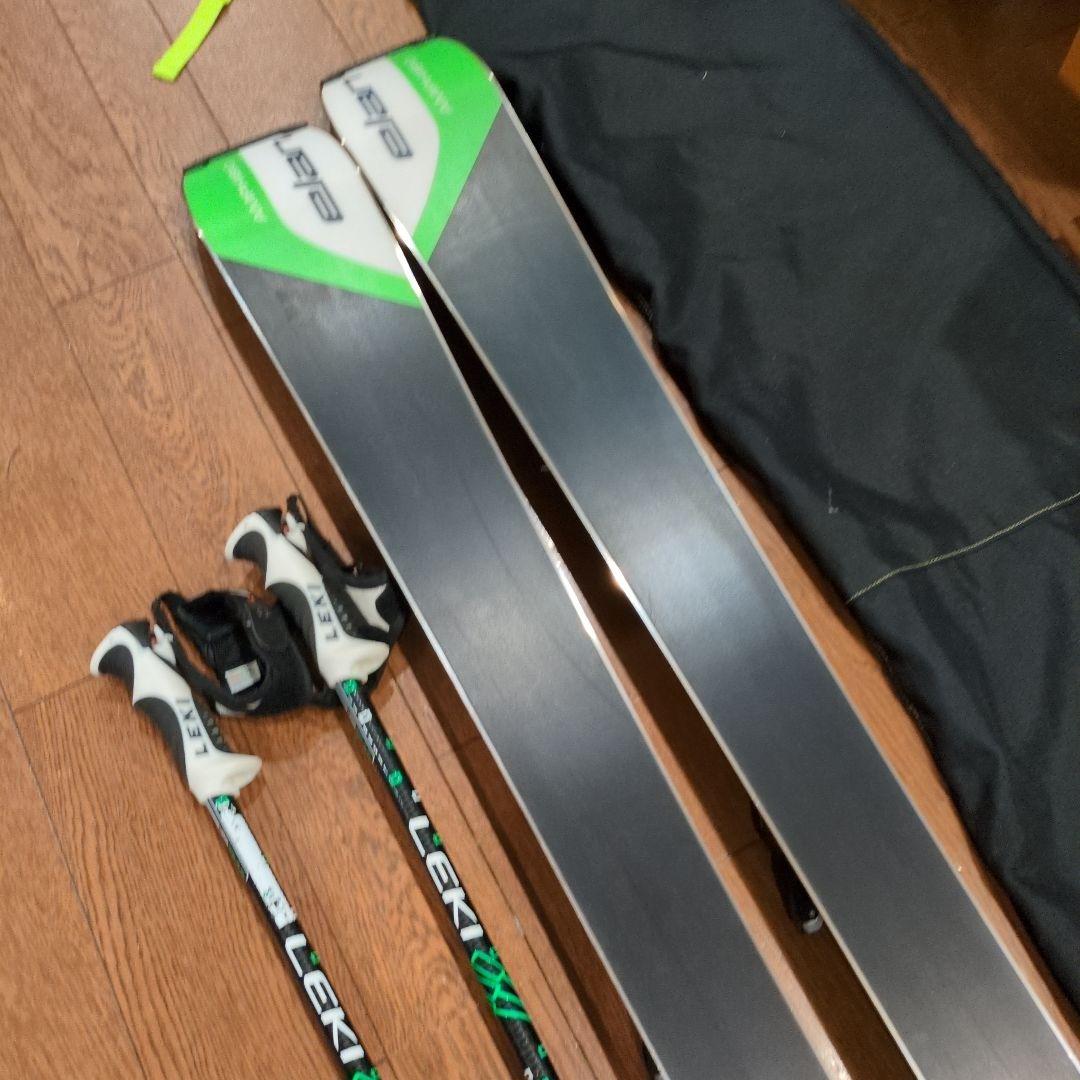 elan AMPHIBIO 10 160cmスキー LEKIストック、カバー付