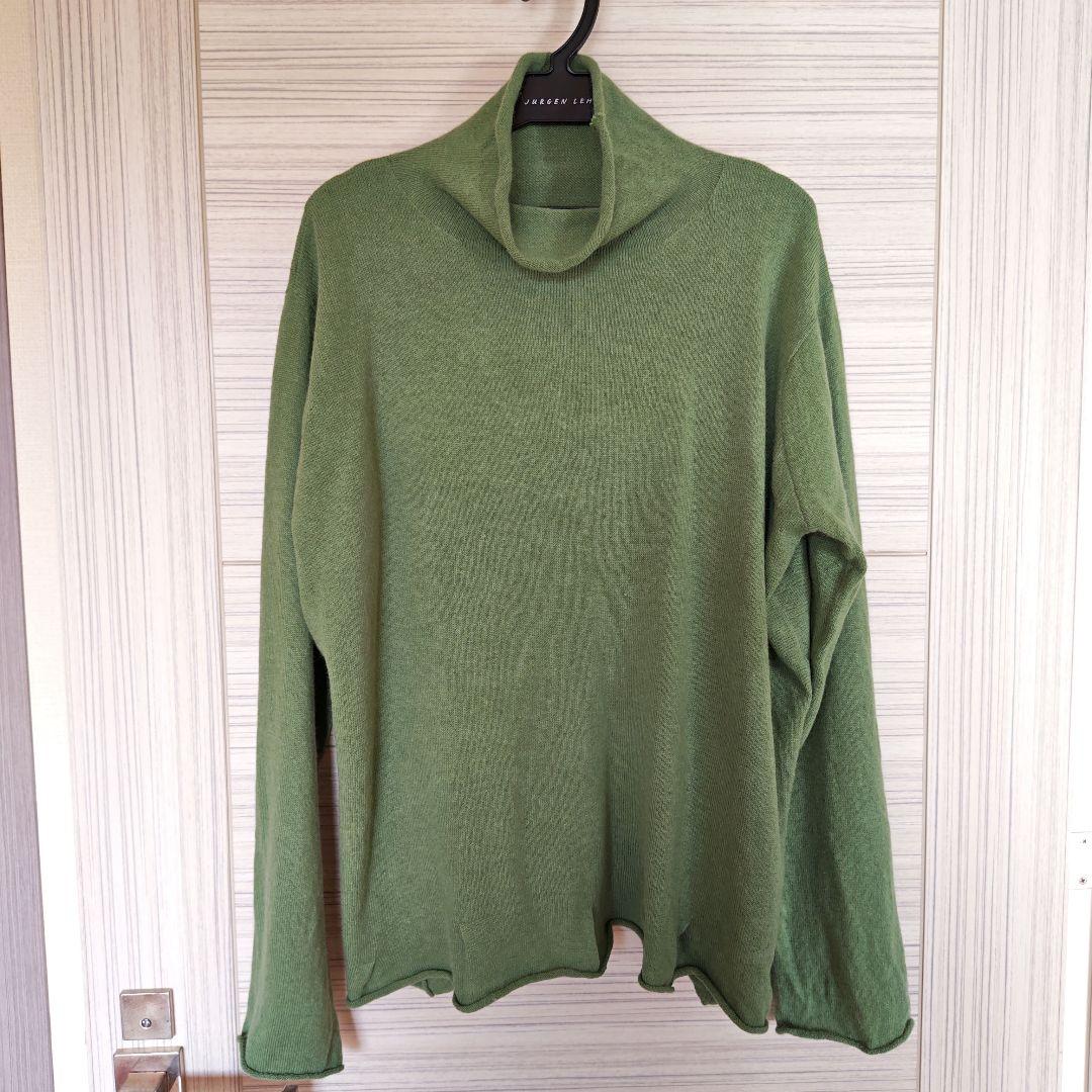 ヨーガンレール　グリーン　プルオーバーニット　ゆったり　アンゴラ混　ババグーリ