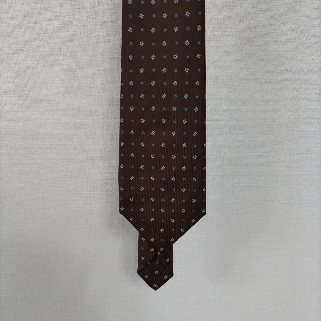 Eマリネッラ　ブラウン小紋ネクタイ