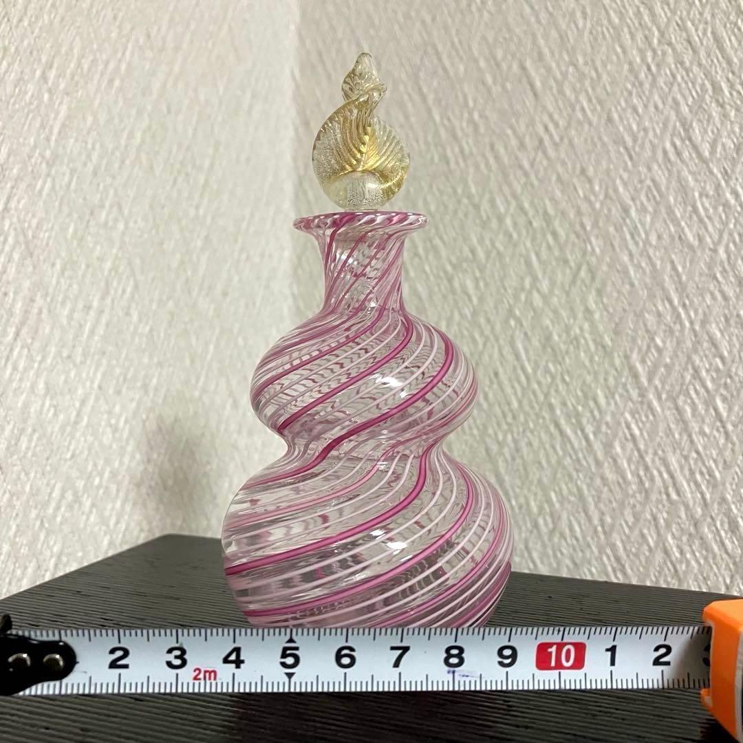 ベネチアンガラス　香水瓶　アンティーク　置物　イタリア製　手作り　ガラス細工