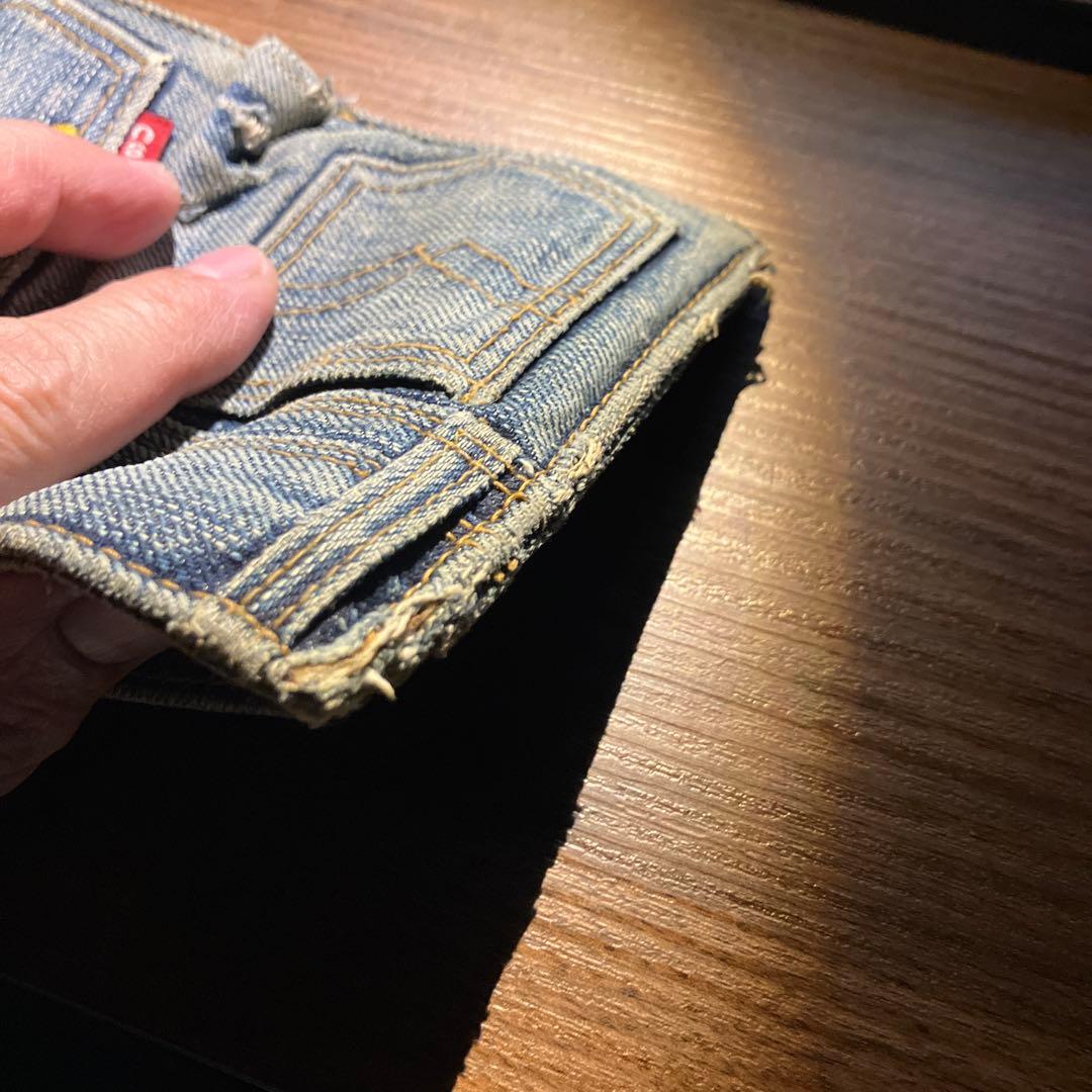 デニムポケットデザイン 二つ折り財布　ビンテージ