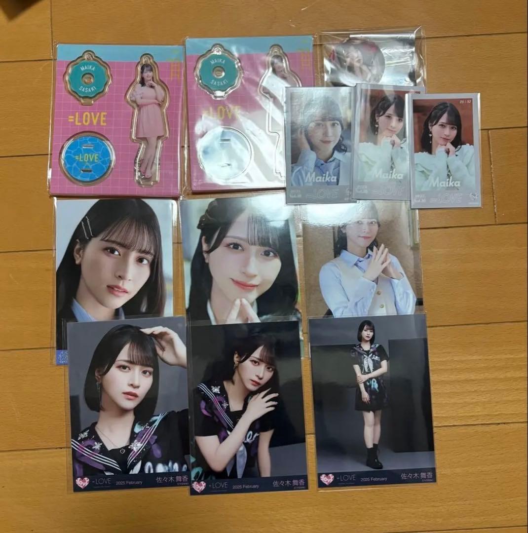 お*ゃ様 イコラブ 佐々木舞香 生写真 フォトカード　　アクスタ　缶バッジセット