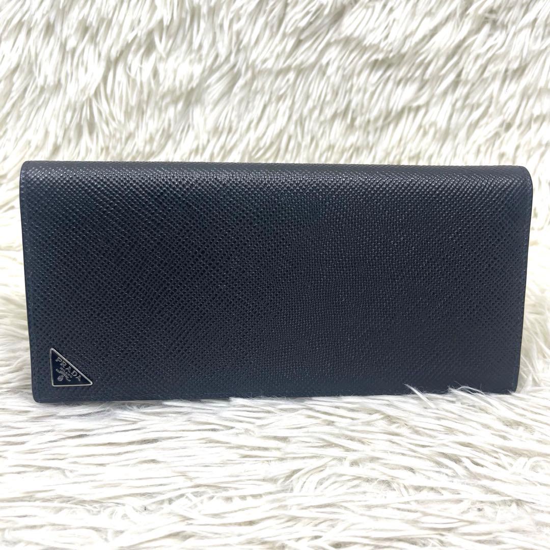 極美品‼️ PRADA プラダ　長財布　三角ロゴプレート　サフィアーノレザー