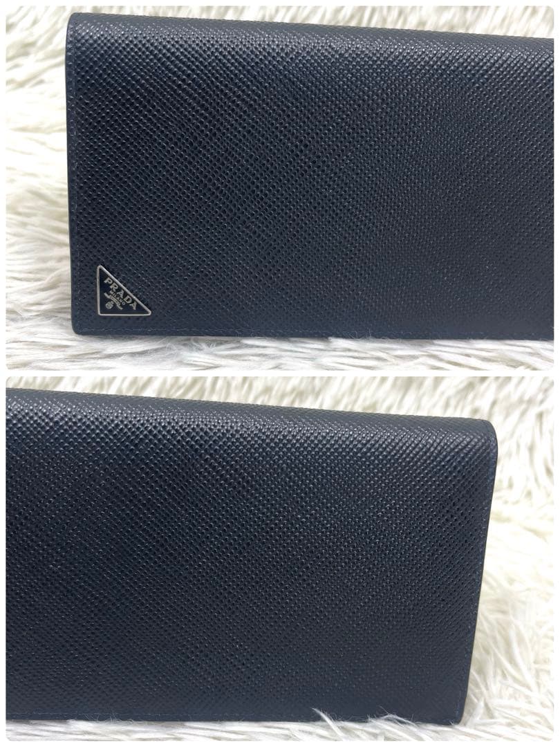 極美品‼️ PRADA プラダ　長財布　三角ロゴプレート　サフィアーノレザー