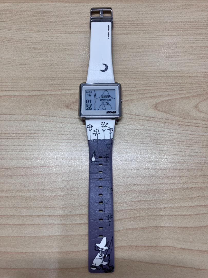 値下げ！美品電池交換2025.3月スナフキンムーミン　スマートキャンバス　腕時計