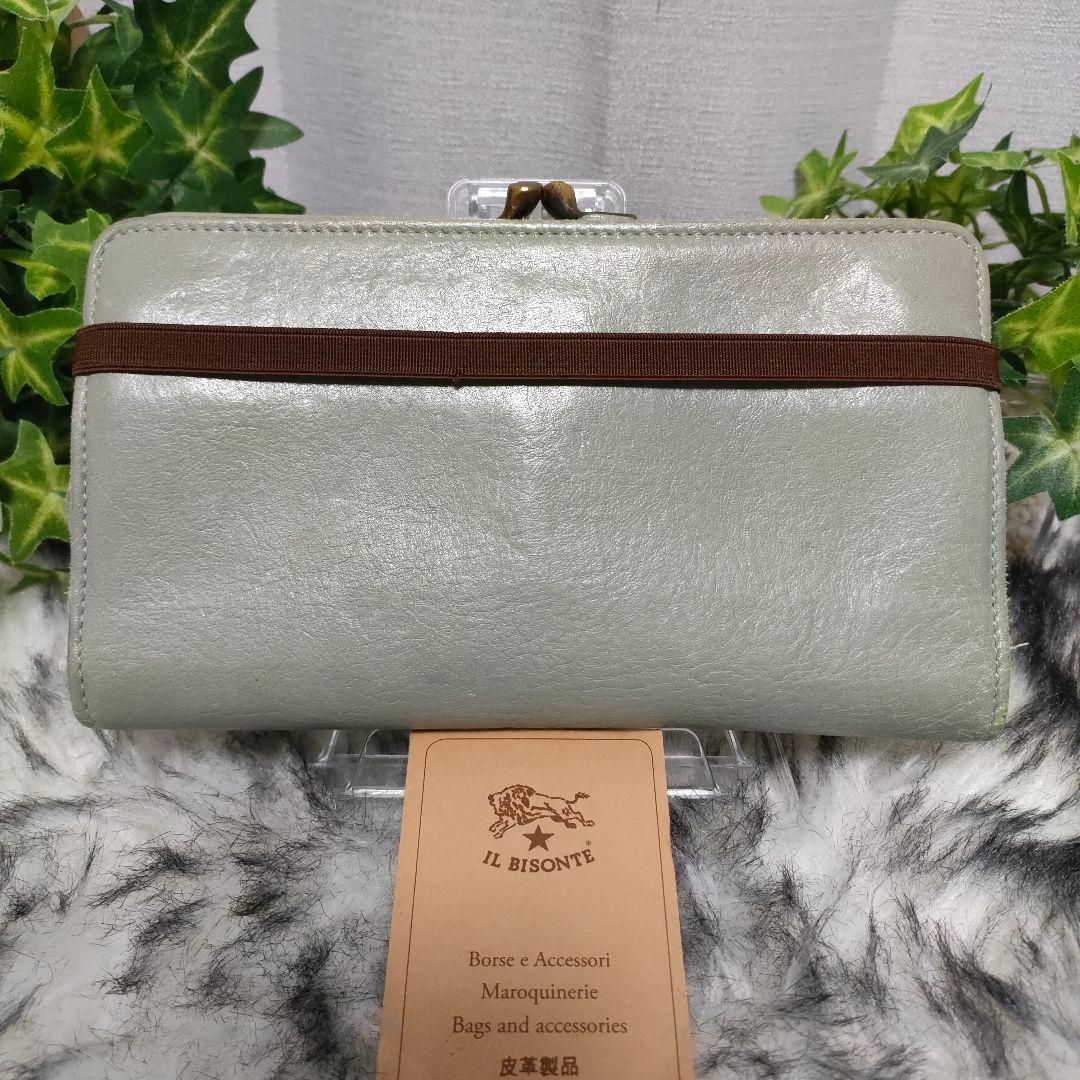 イルビゾンテ 長財布 がま口 セージグリーン IL BISONTE 財布 緑