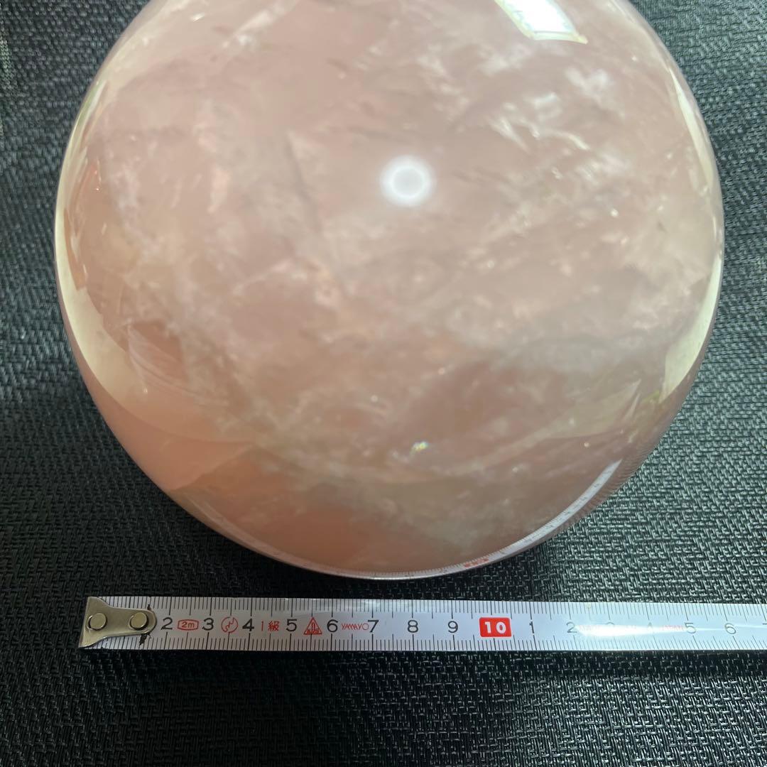 天然石　ローズクォーツ 大型丸玉　直径 約13.5cm 　重量約4.2kg