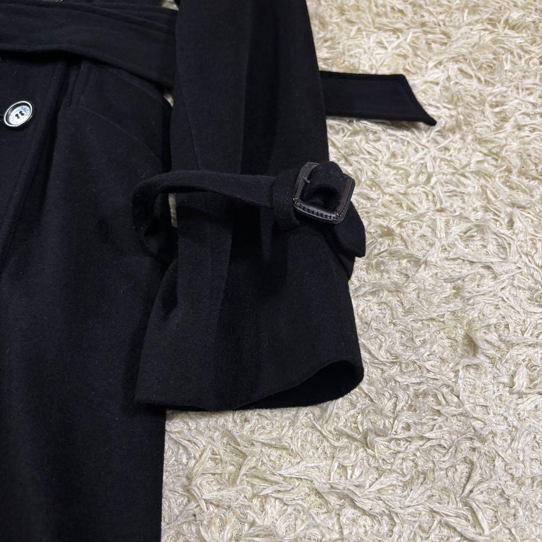 23区　ベルト　ウール　ブラック　Aライン　ロングワンピース　38