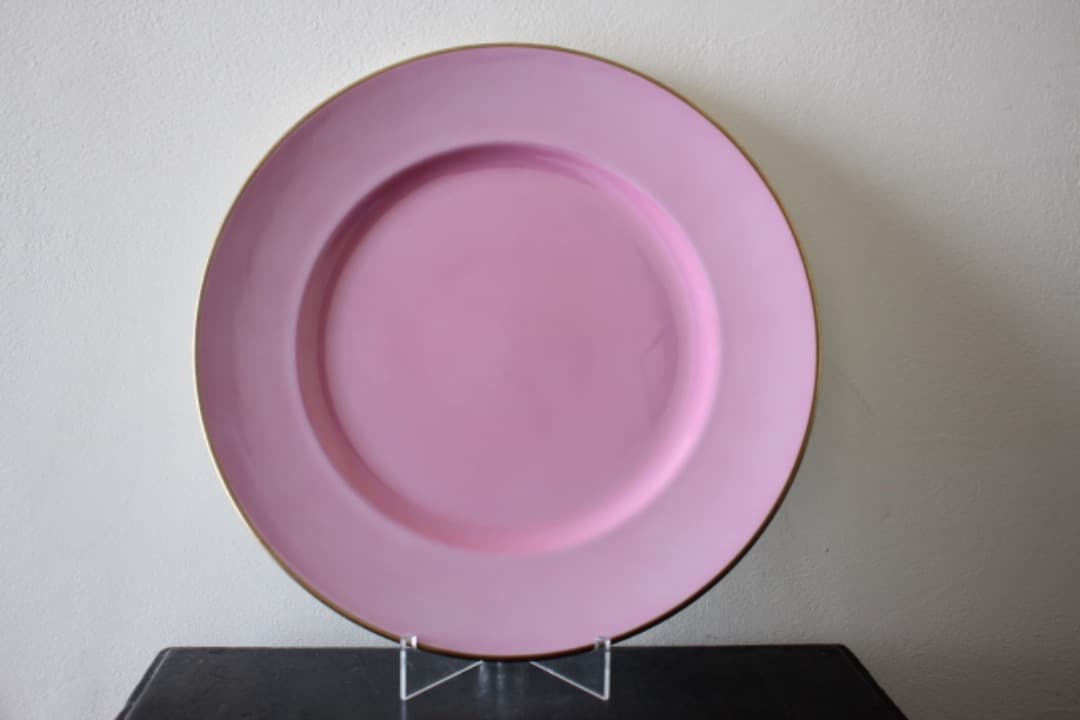 イタリア　リチャードジノリ　ドッチア窯　３０cm　金彩プレート　ピンク