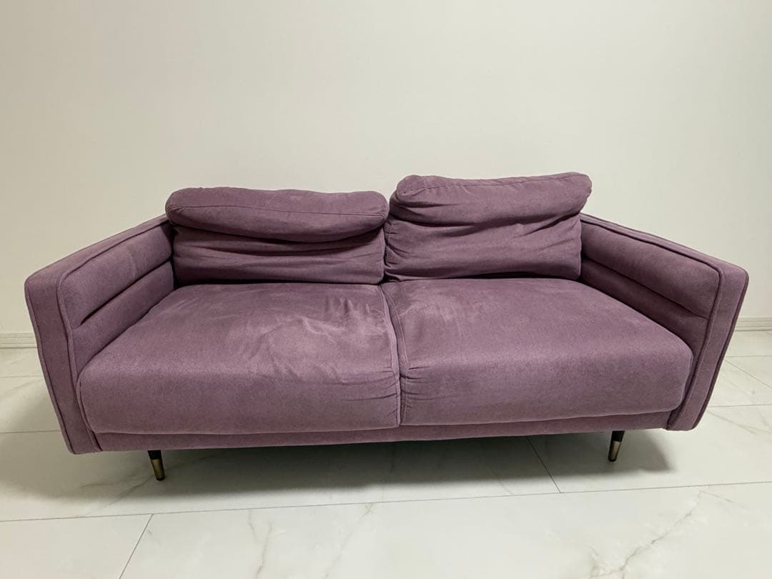 モダンデコ　ソファー2人掛け コンパクト　オールドラベンダー