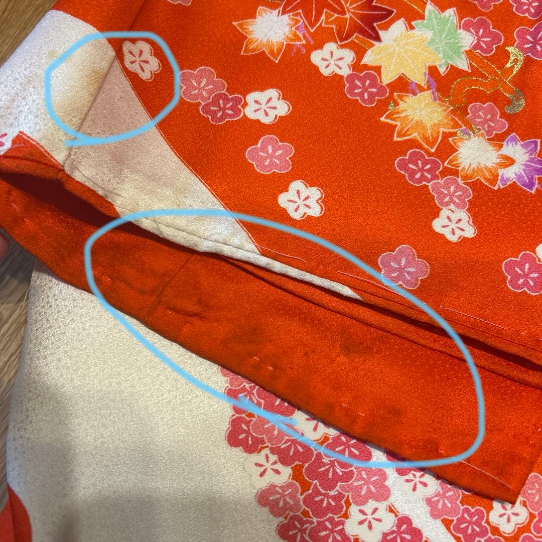 七五三　3歳用　着物　被布セット　正絹　アンティーク