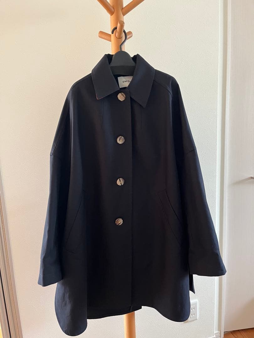 ENFOLD COTTON DOUBLE ステンカラーボックスコート