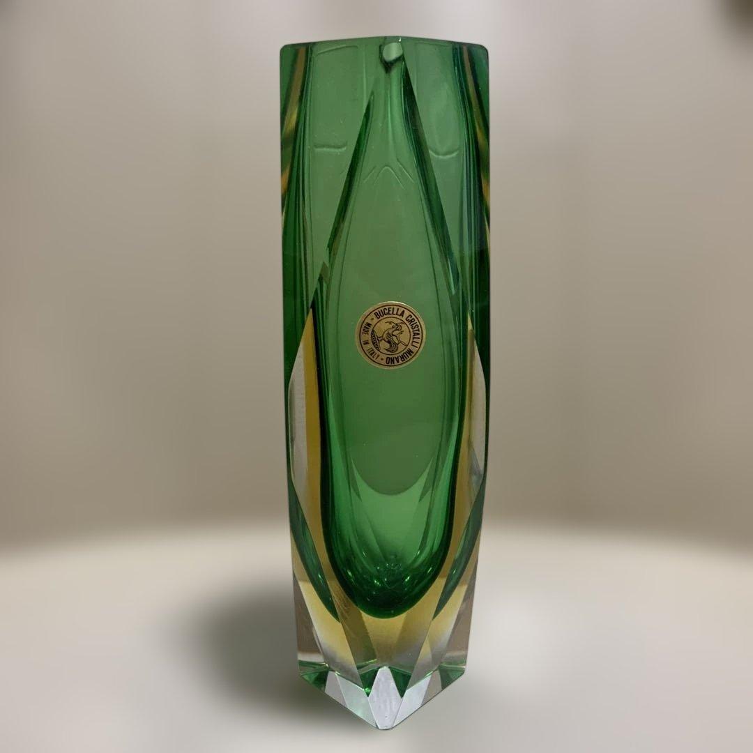 イタリア　クリスタル　ムラーノガラス　MURANO 一輪挿し　花瓶　オブジェ