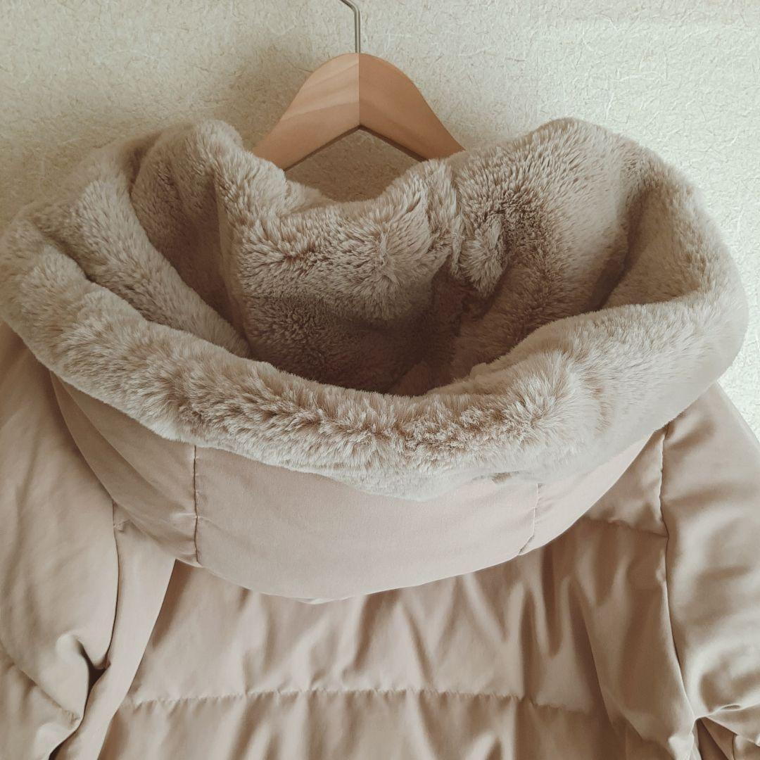 A DAY IN THE LIFE フェイクファーフードダウンコート　ベージュ