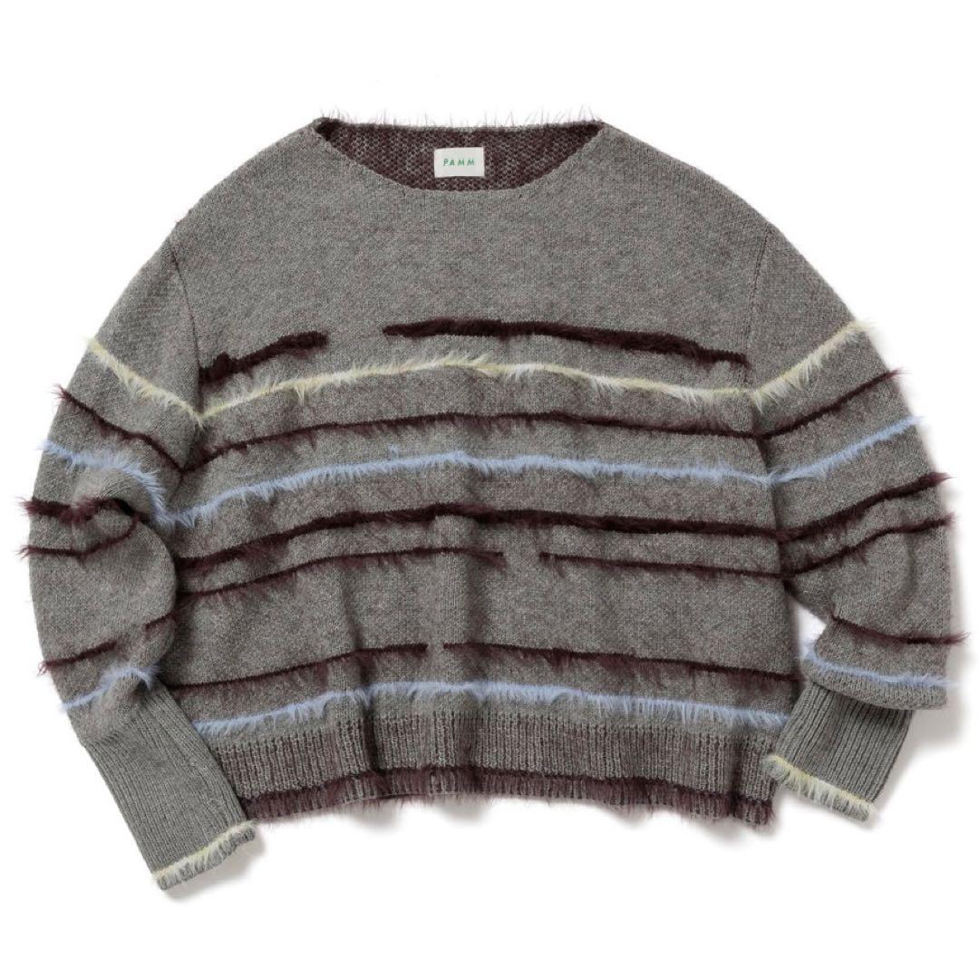 フレットボーダーニットPO/ ブラウンブルーライン