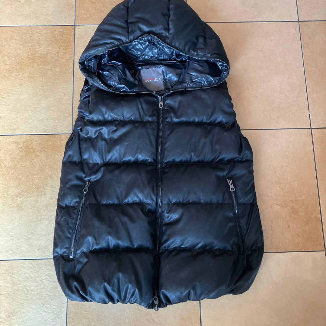 美品DUVETICA フード付きダウンベスト 44 ブラック