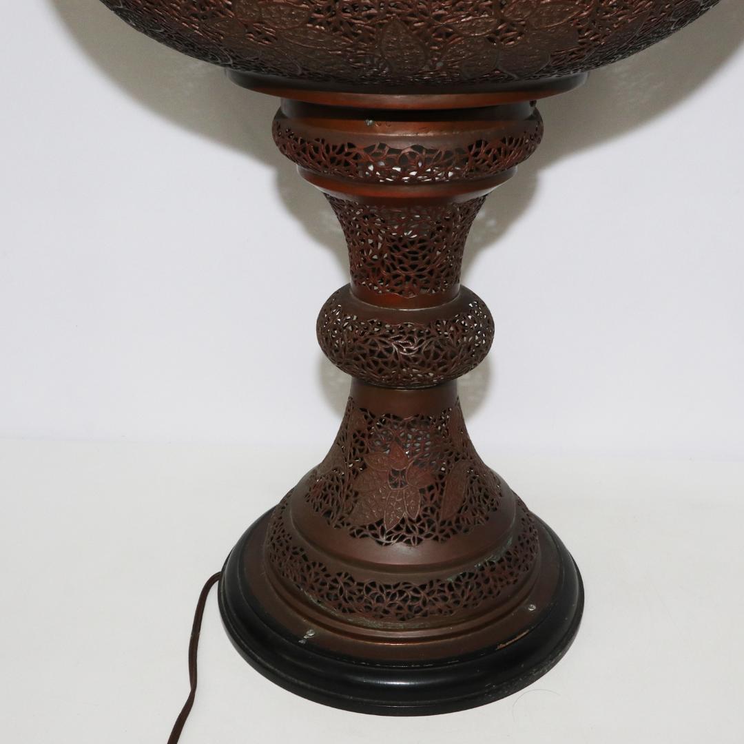 銅製 ハンドカットランプ 高さ約140cm 中東　 ペルシャ・イスラム・トルコ