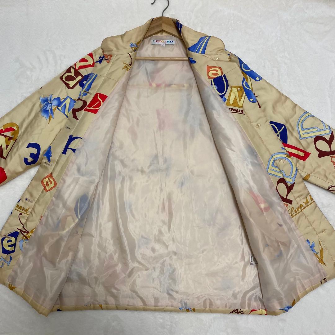 LEONARD SPORT コート アルファベット ボタニカル 総柄