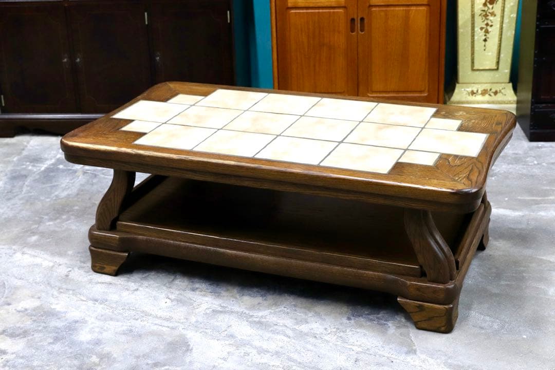 GMIK497○オランダ ダッチカントリースタイル タイルトップ センターテー