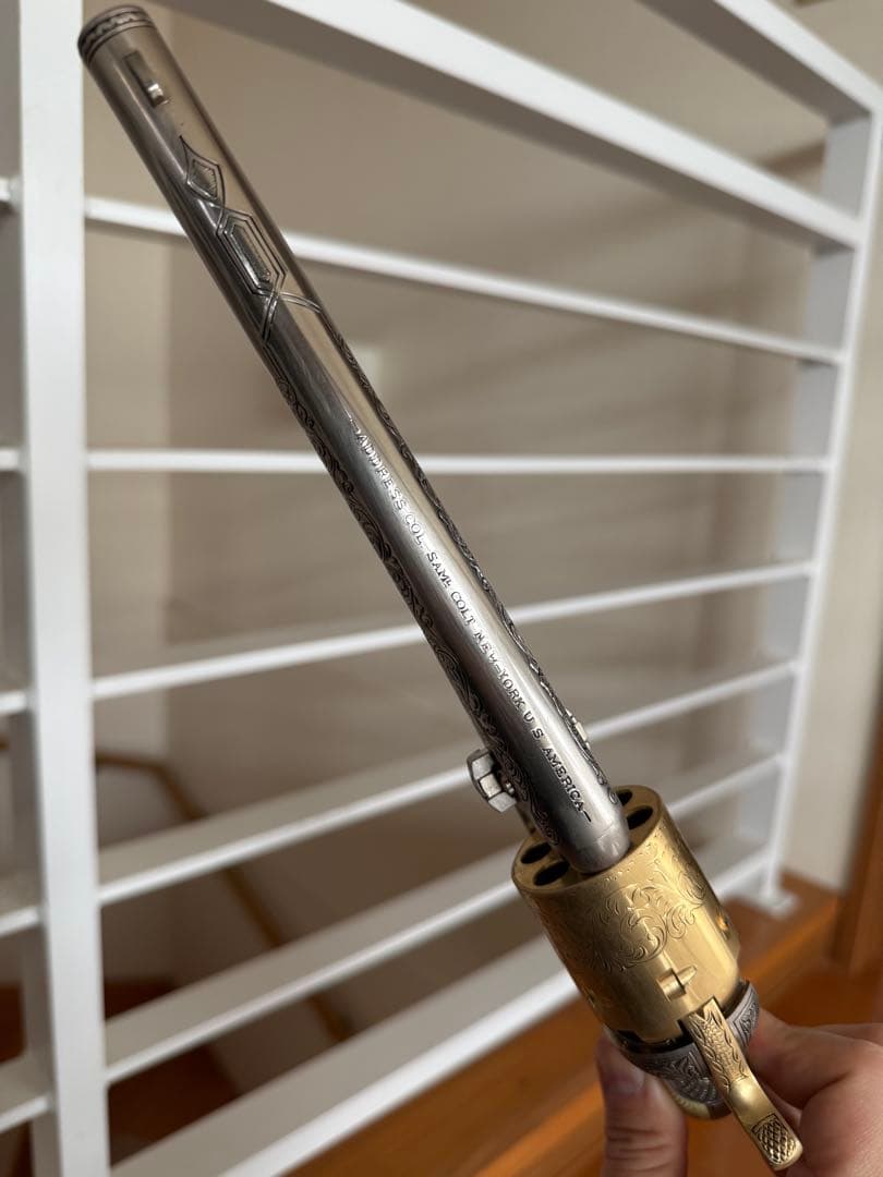 マルシン カスター将軍のリボルバー コルト M1861 モデルガン エングレーブ