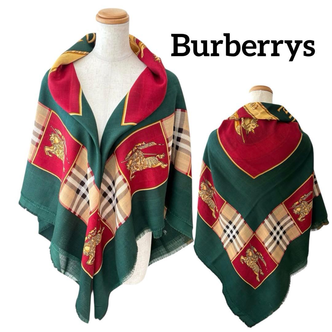 【希少・超美品】Burberrys 大判ストール ウール ノバチェック 騎士