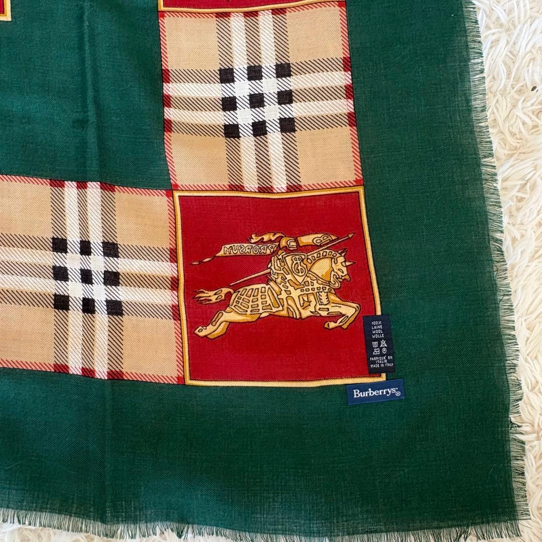 【希少・超美品】Burberrys 大判ストール ウール ノバチェック 騎士