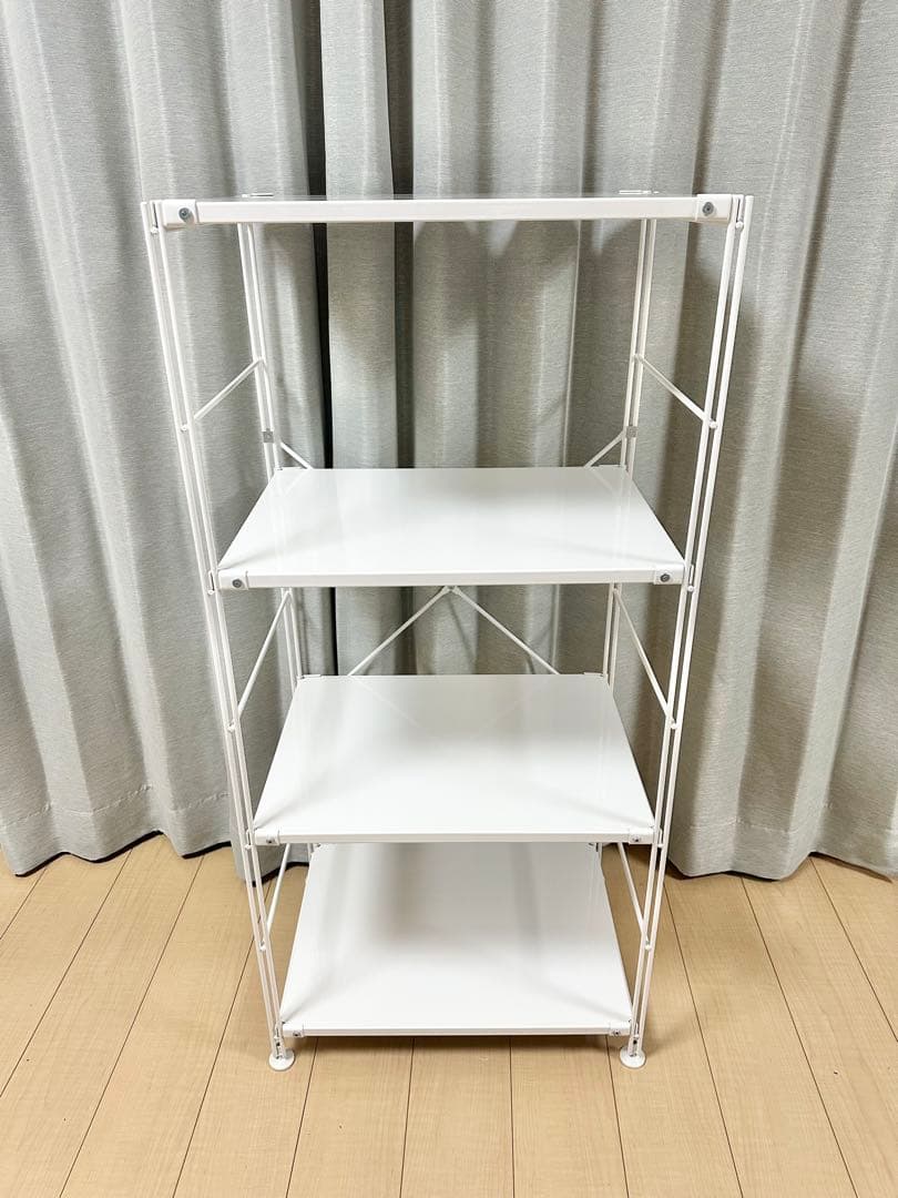 無印良品 スチールユニットシェルフ・スチール棚セット・中・ライトグレー