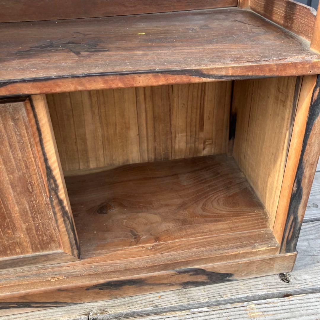 昭和レトロ 木製茶箪笥 茶棚 飾り棚 サイドボード 古家具 古民家 ビンテージ