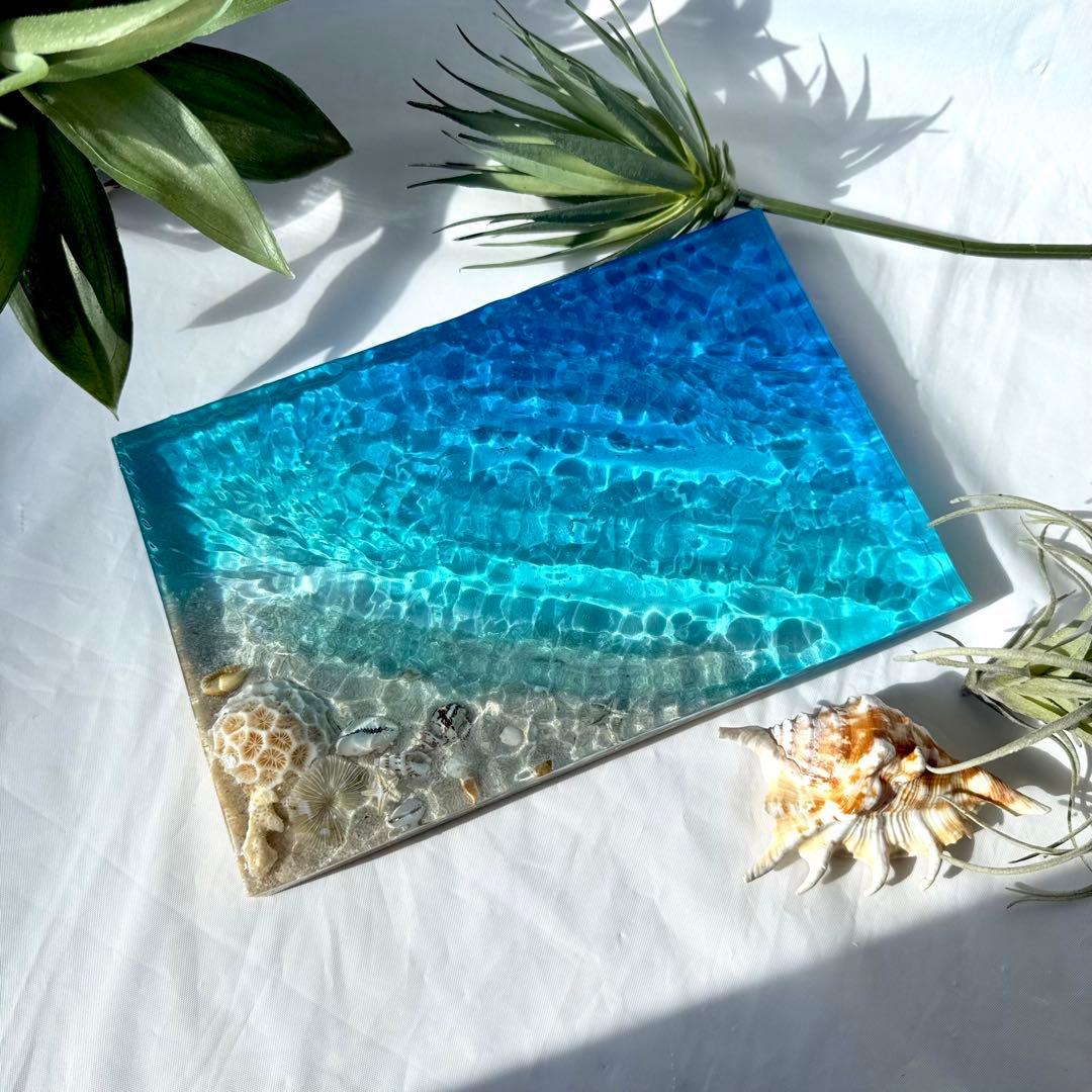 海の置き物　インテリアアート　オーシャンアート　南国　珊瑚　貝殻