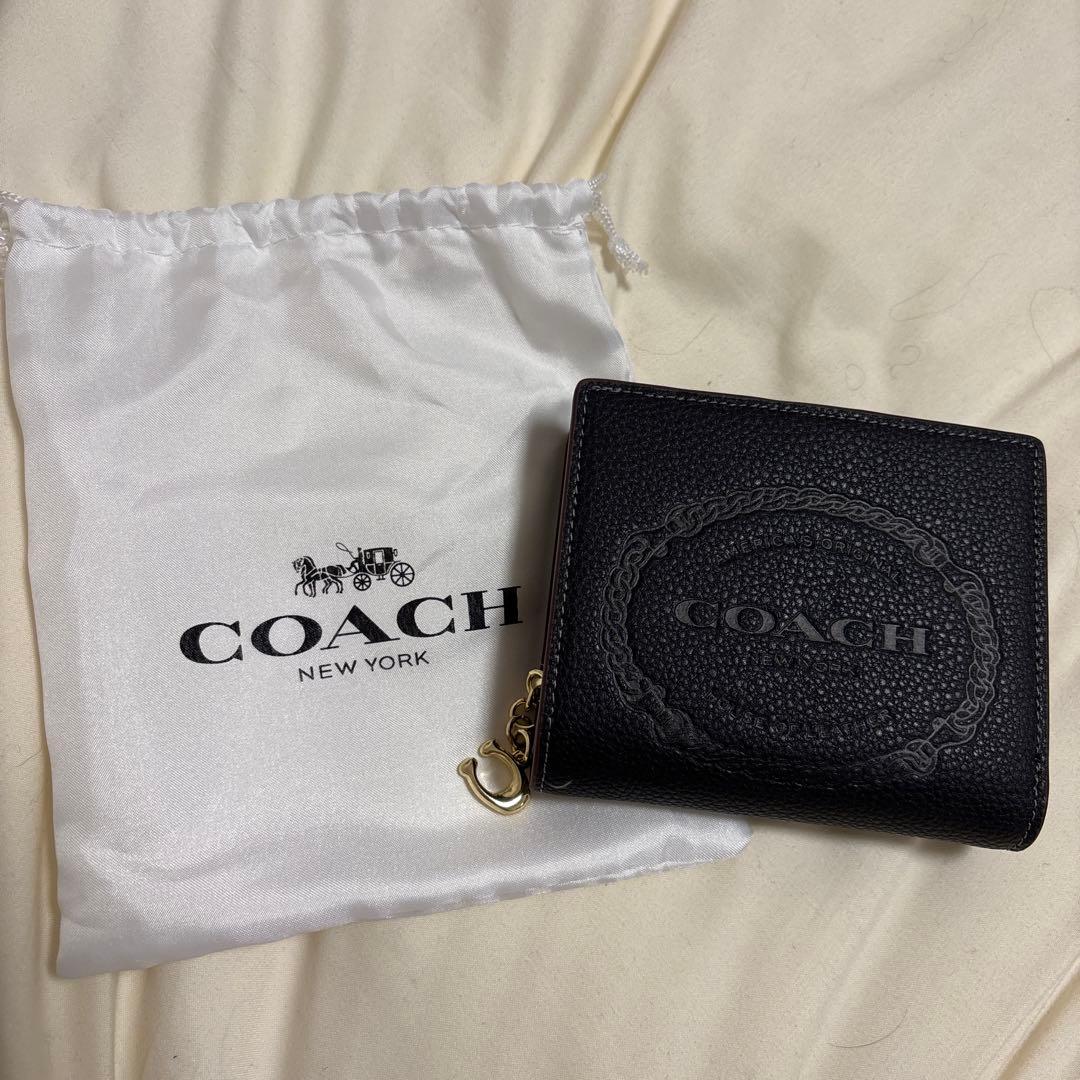 値下げ交渉⭕️COACH折りたたみ財布　人気デザインミニ財布