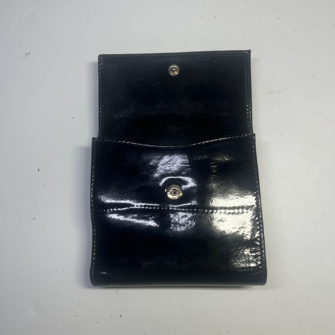 正規美品　GUCCI グッチ アビー エナメル 二つ折り財布 ブラック