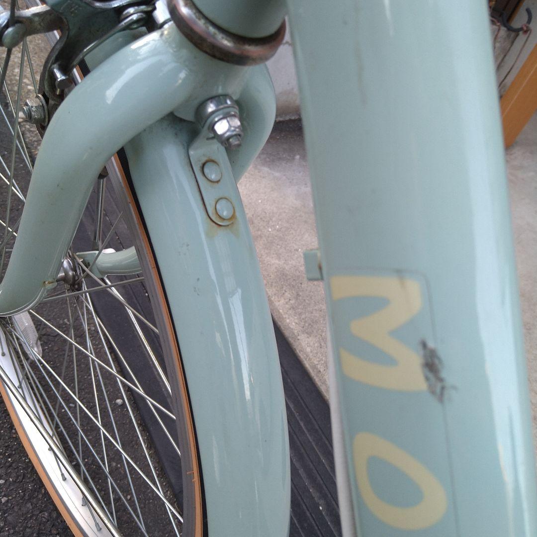 【中古美品】ミントグリーン 自転車24インチ前カゴ付き子供用 小柄な方にも