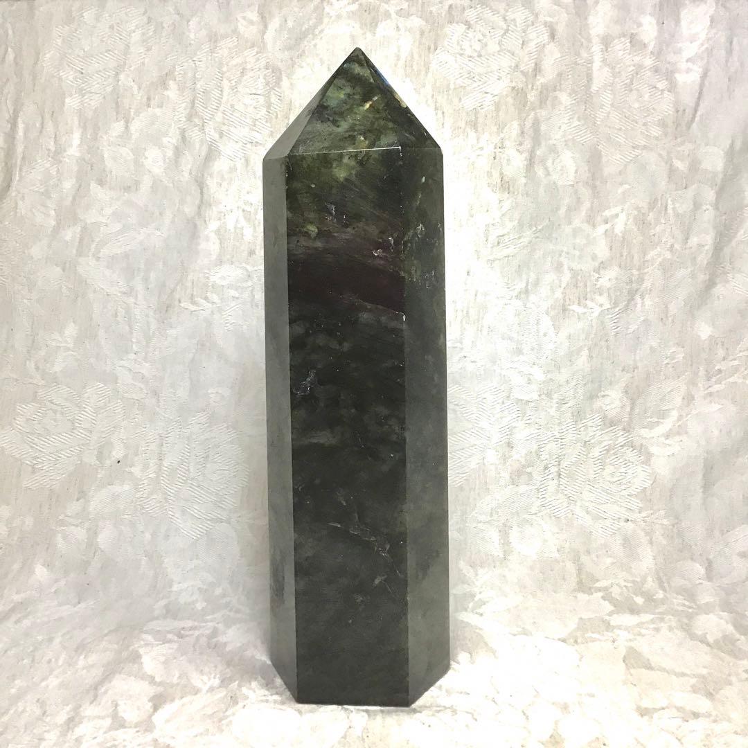 約3Kg 大きい ラブラドライト 六角柱 マダガスカル産 曹灰長石