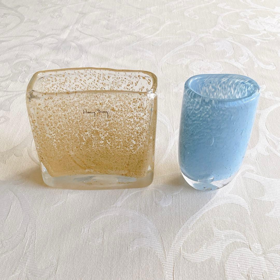 【美品】ヘンリーディーン フラワーベース2個セット スクエア ジョー 花瓶