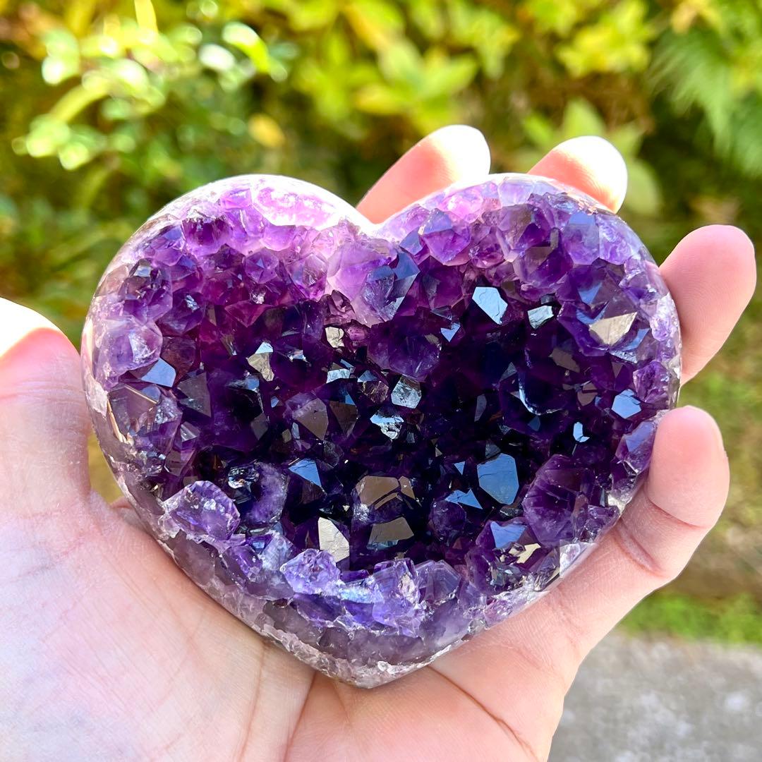 トップクオリティ　ウルグアイ産　アメジストクラスター　ハート型　アメジスト　2
