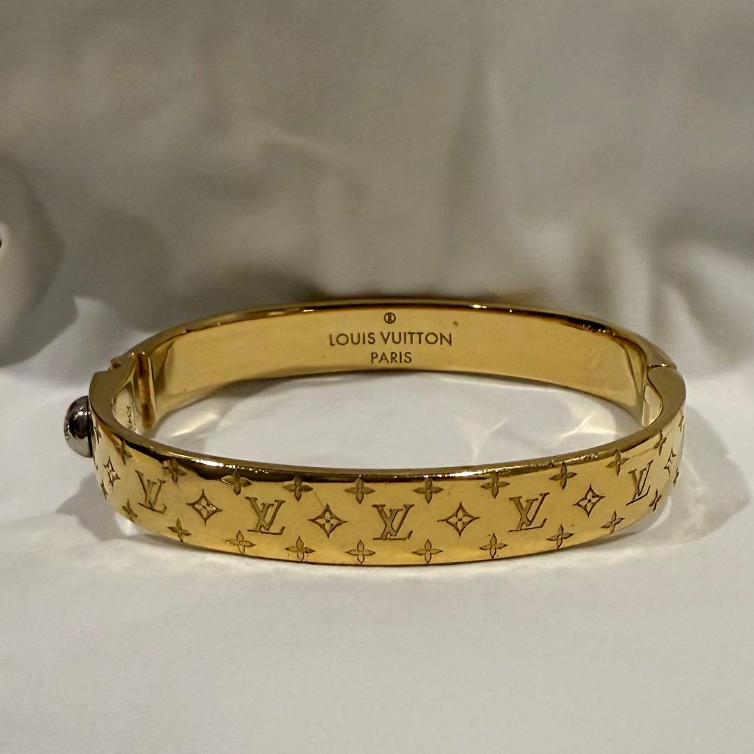 Louis Vuitton カフ・ナノグラム バングル ブレスレットS