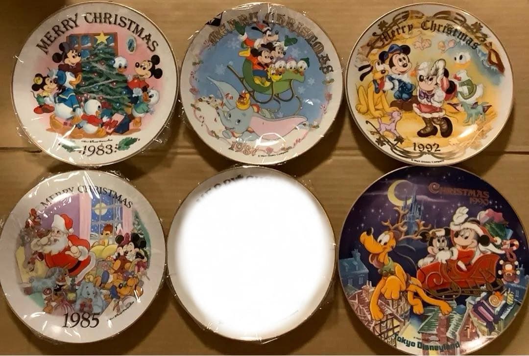 ディズニー 1000枚限定　レアクリスマス　プレート 飾り皿　5枚セット