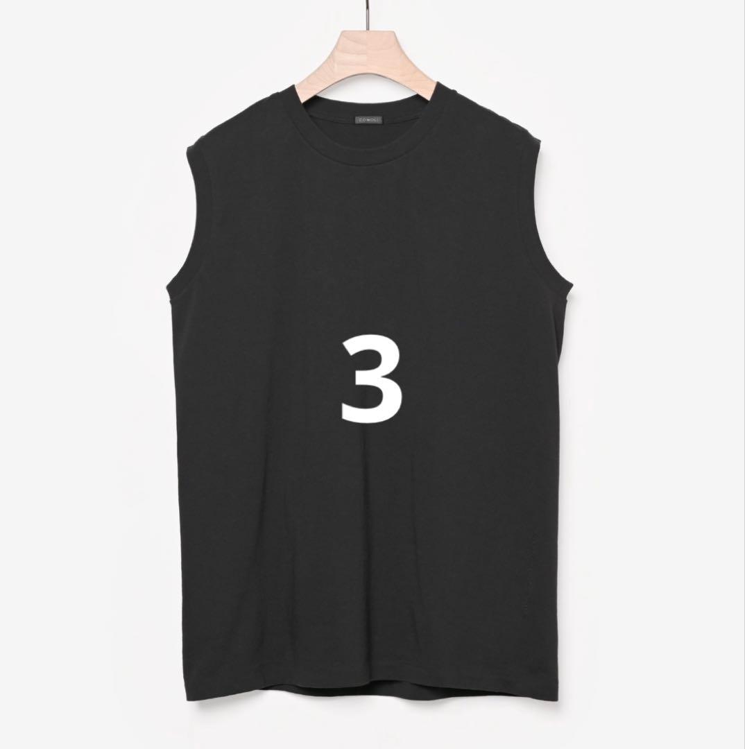 comoli コモリ コットンジャージ　ノースリーブ　3 フェードブラック
