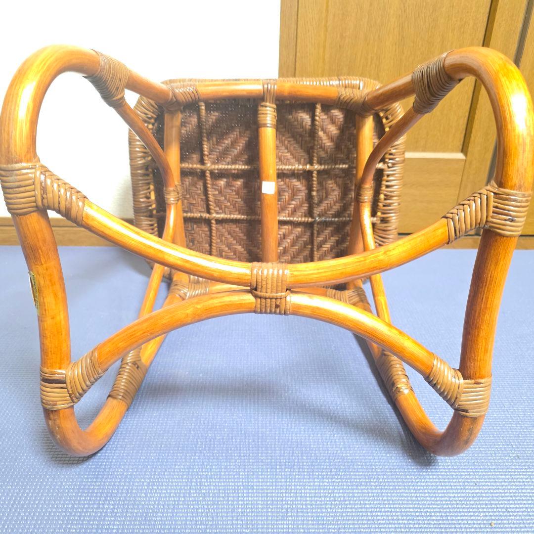 315】KAZAMA　カザマ　ラタン　スツール 籐 レトロ インテリア 椅子