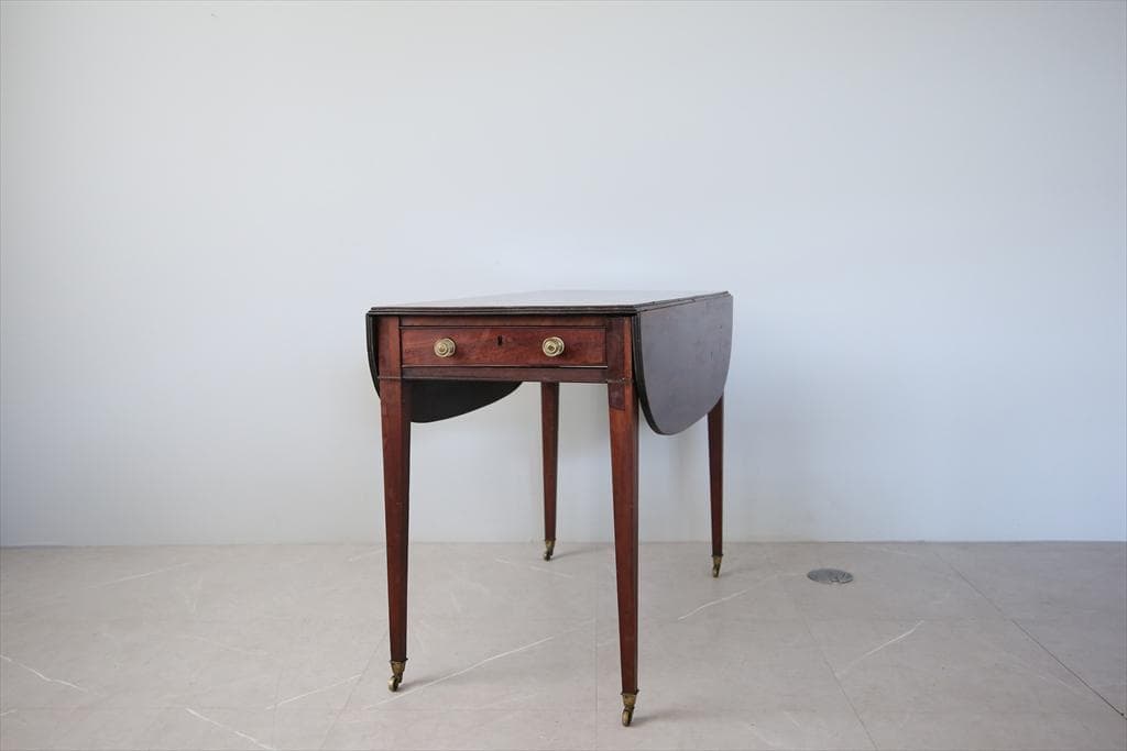 英国アンティーク木製ドロップリーフテーブル/バタフライ/ダイニング机(89-56