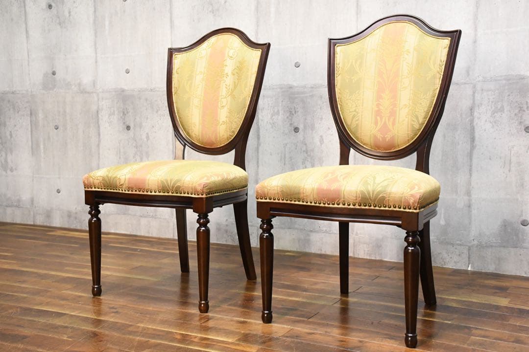 DHC48 マルニ木工 ケントコート ダイニングチェア 2脚セット 単鋲打ち