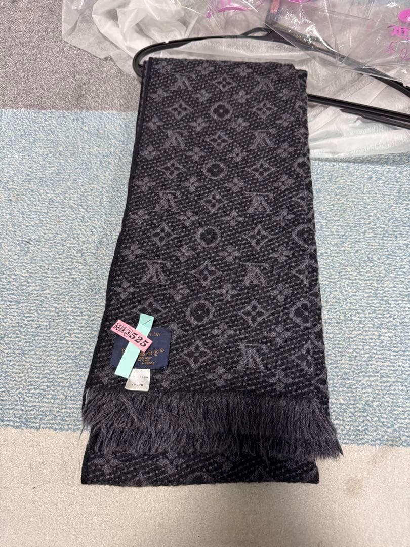 LOUIS VUITTON ウールマフラー グレー系